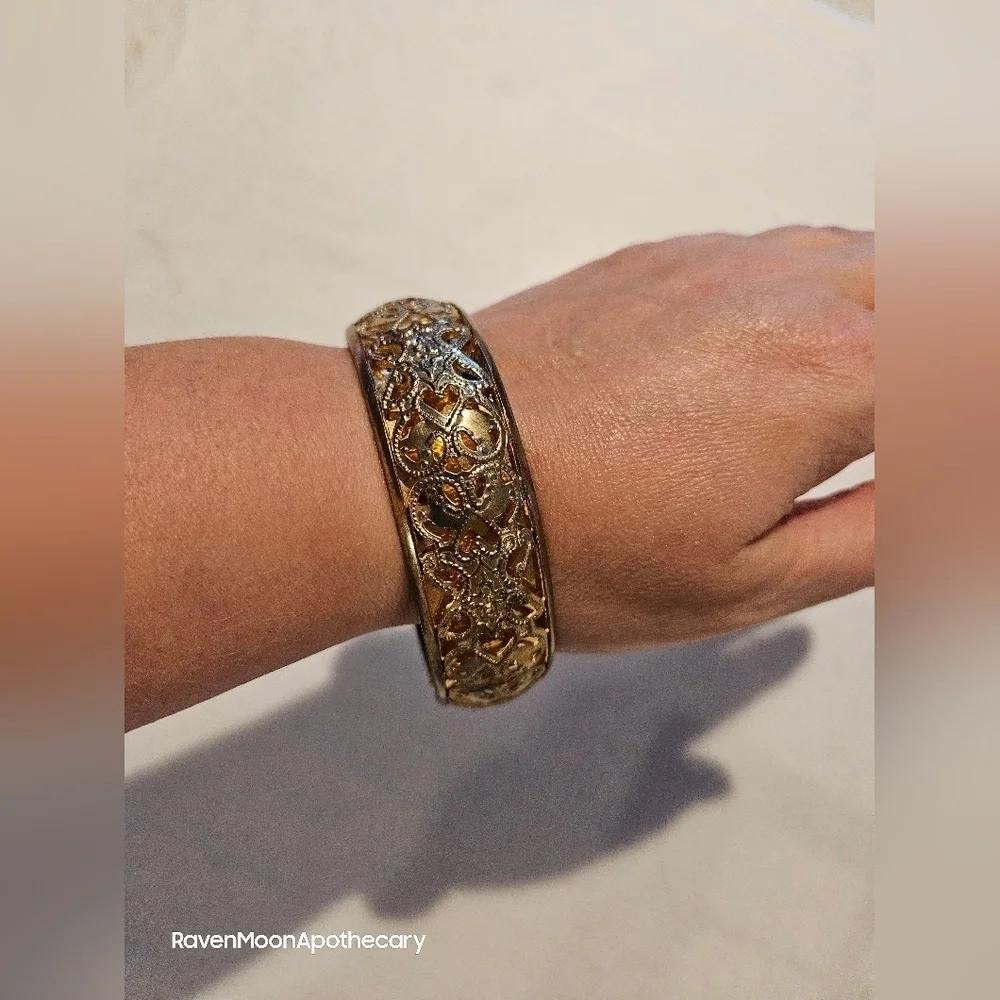 Vintage Brass Wide Bangle